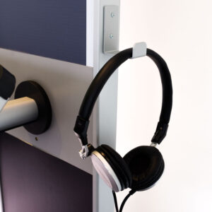 Headphone hook for display stand