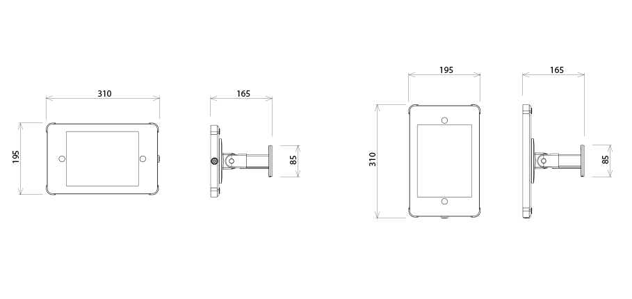Dimensions of the 10 inch wallmount enclosure