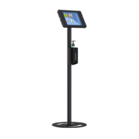 X Floor + Sanitiser Secure iPad and Tablet Floor Stand with Integrated Hand Sanitiser All Black version