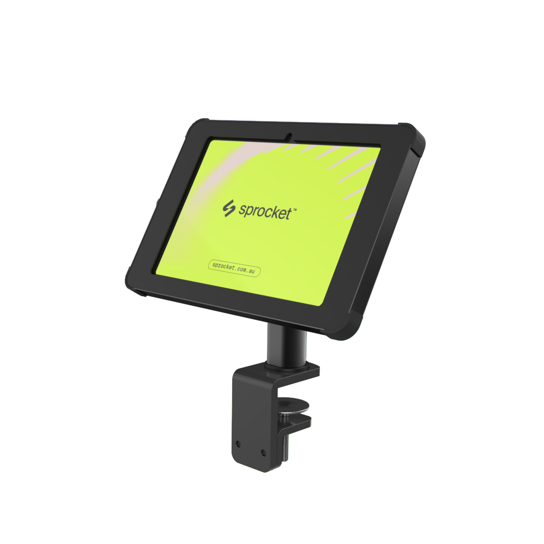 X Counter Clamp tablet mount to fix to counter without screws black front angle