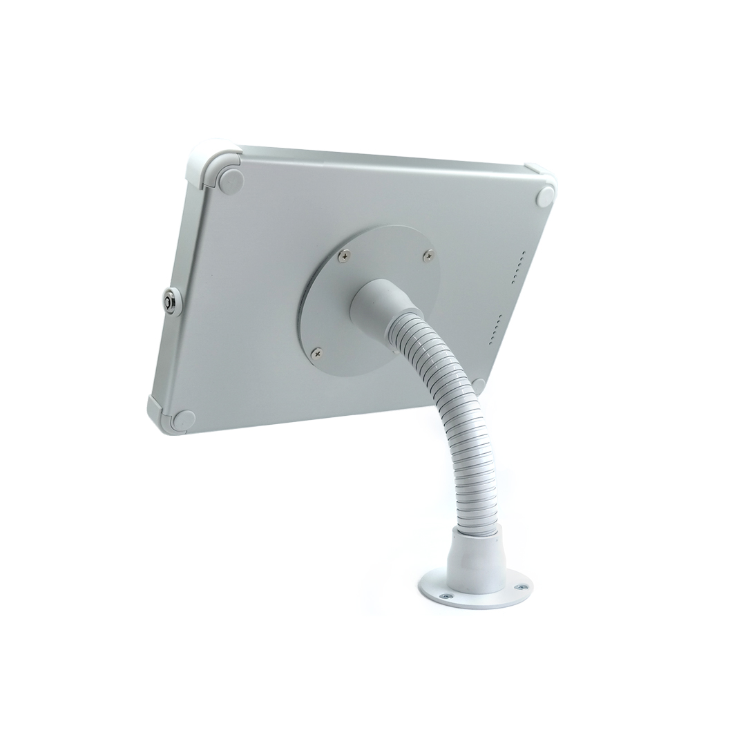 X Flex Secure Gooseneck Mount for iPad or other tablets White and Silver