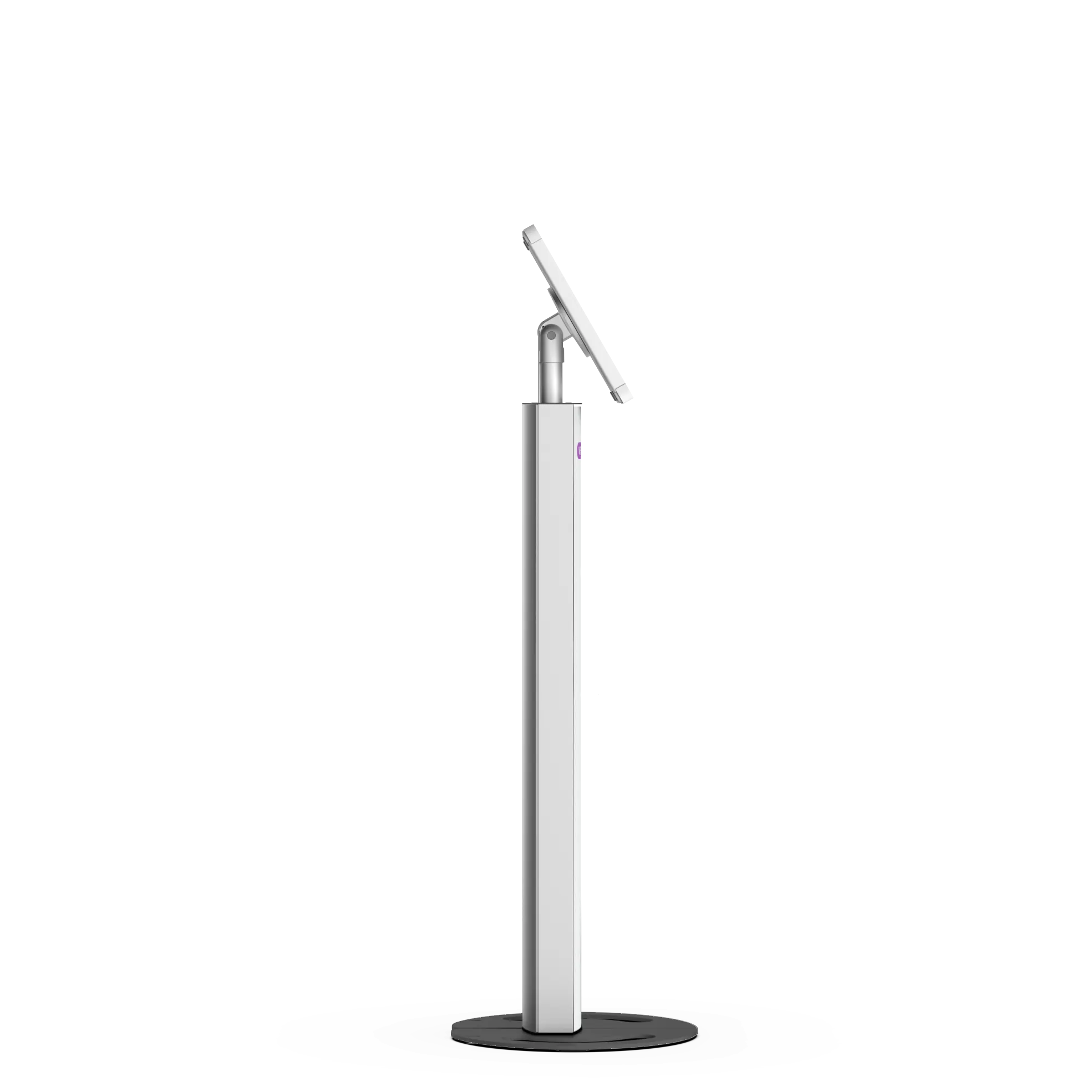T-Totem 10 white freestanding tablet kiosk side view