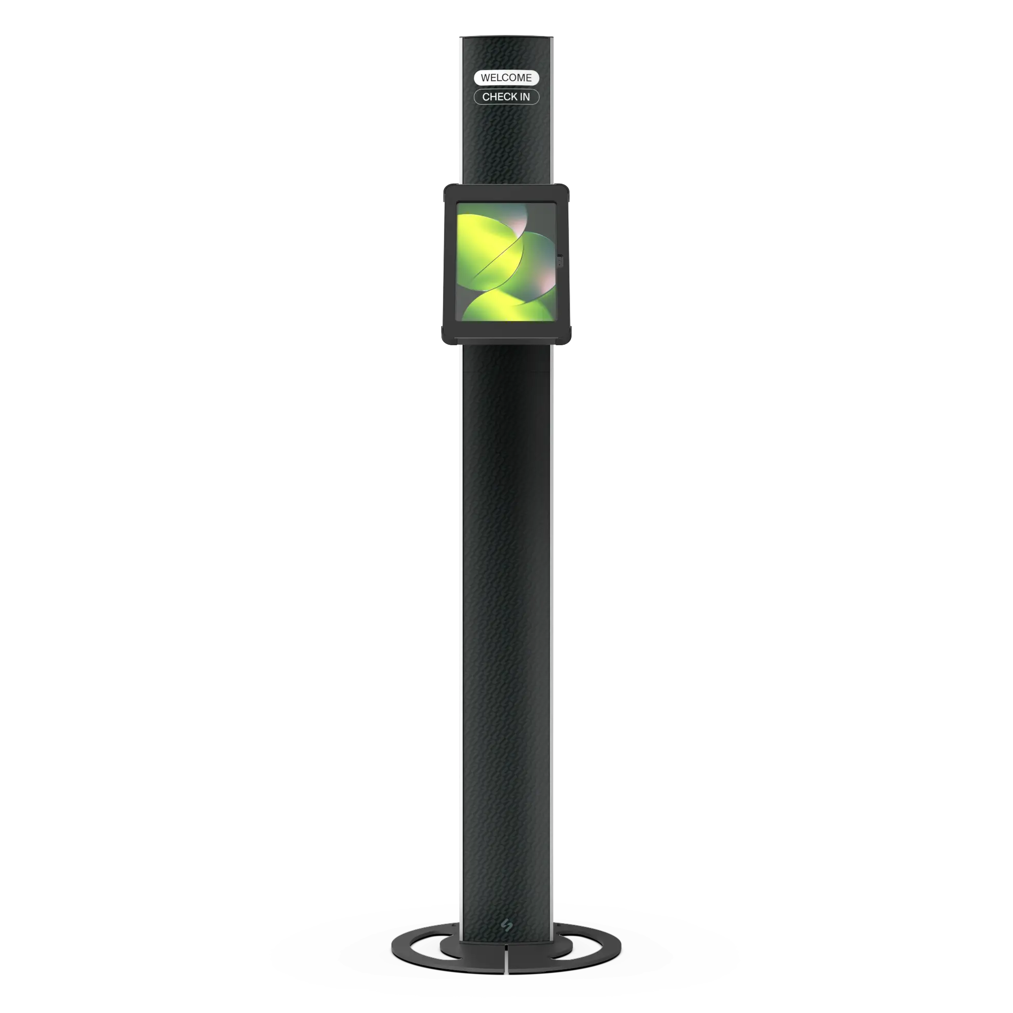 T-Totem 15 black freestanding tablet kiosk front view