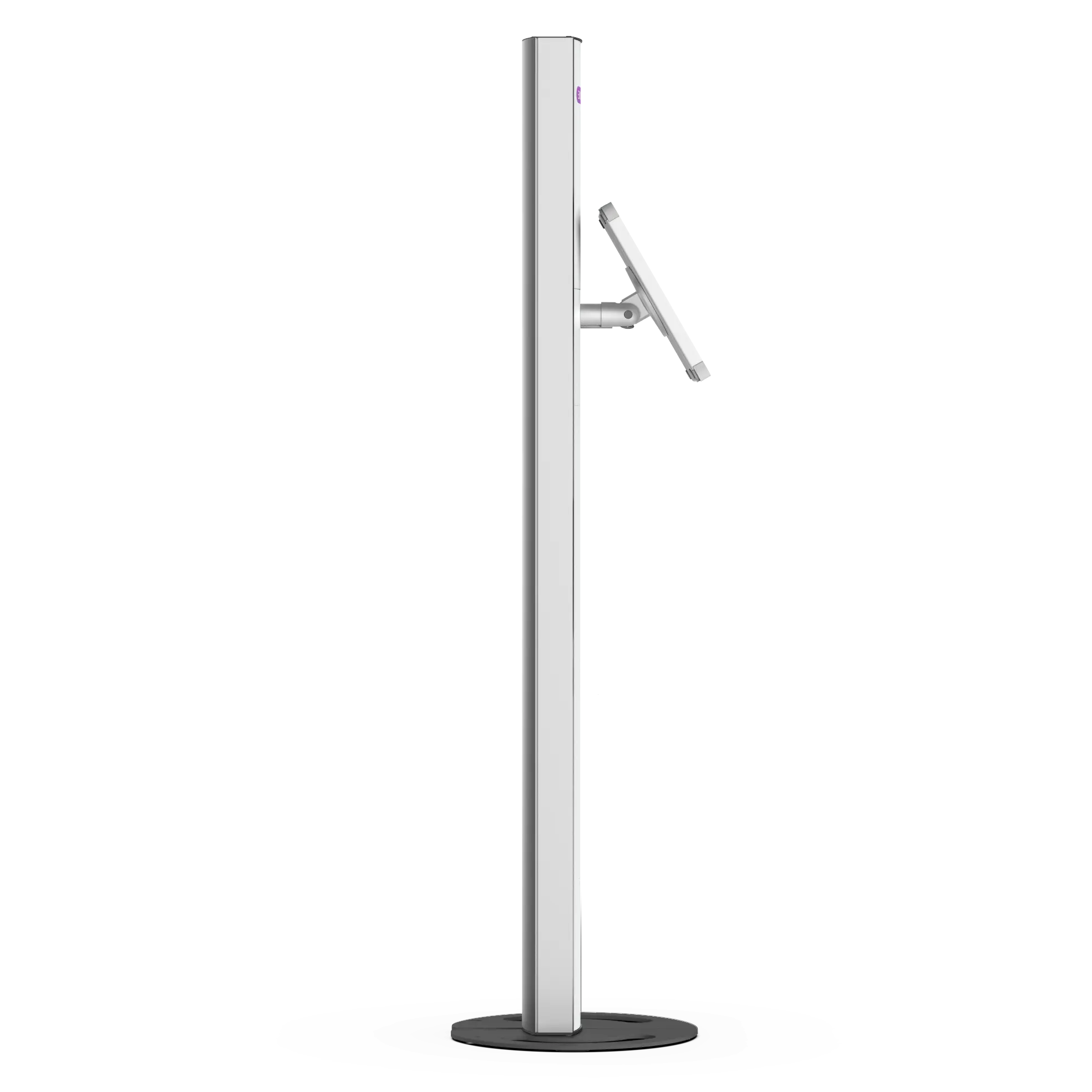 T-Totem 15 white freestanding tablet kiosk sideview