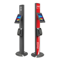 T Print B15 Black iPad Kiosk with custom branding and integrated bracket for Brother label printer