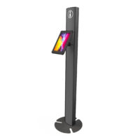 Black T Totem T15 freestanding ipad kiosk with interchangeable graphic panels