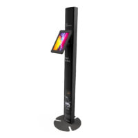 Black T Totem T15 Custom Branded freestanding ipad kiosk with interchangeable graphic panels