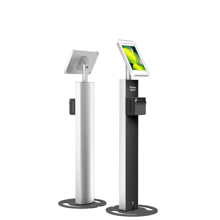 Black and Silver Tablet Kiosks | T10 Ticket Hero White - Sprocket