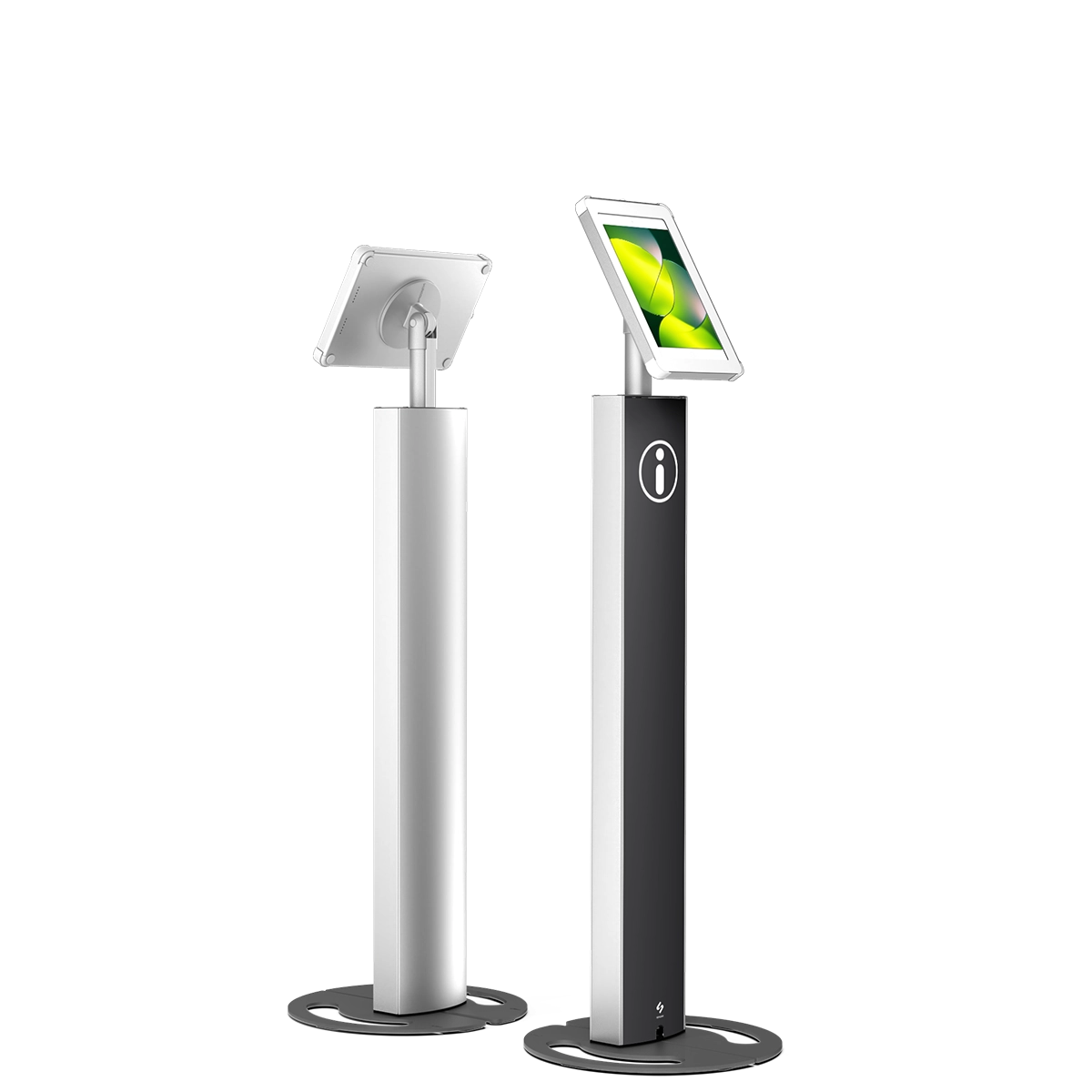 T10 Totem Hero White | Two Tablet Kiosks
