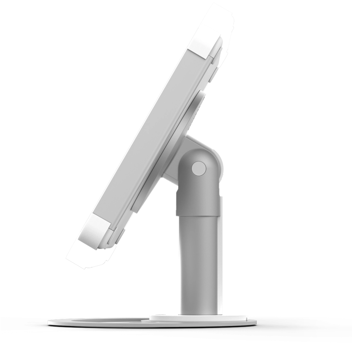 Side view Sprocket Base white tablet table mount