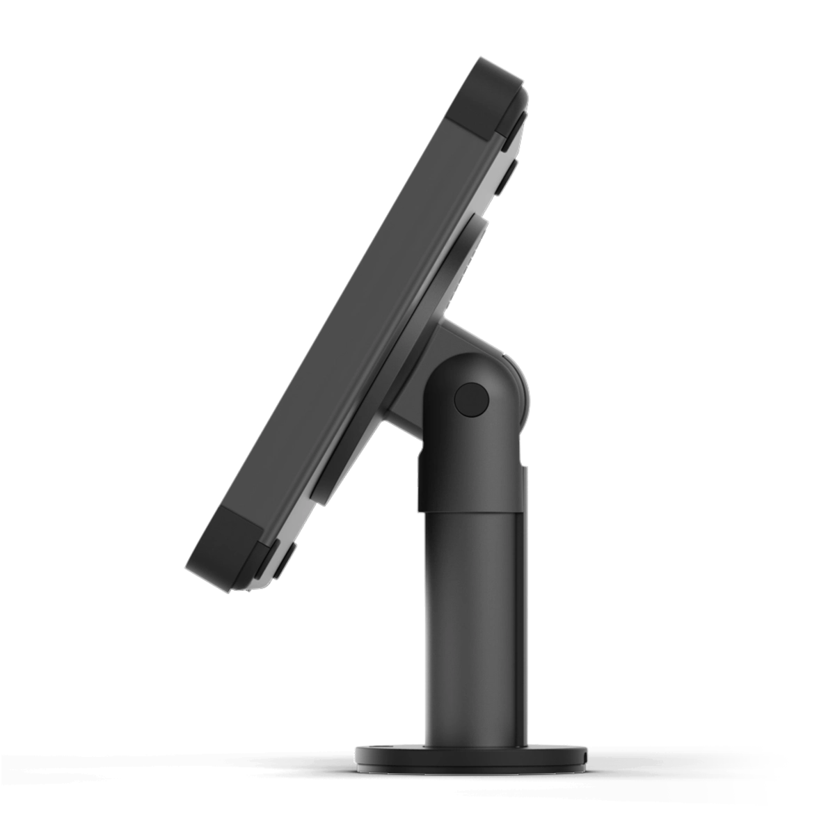 Side view Sprocket Fixed Desk black tablet stand