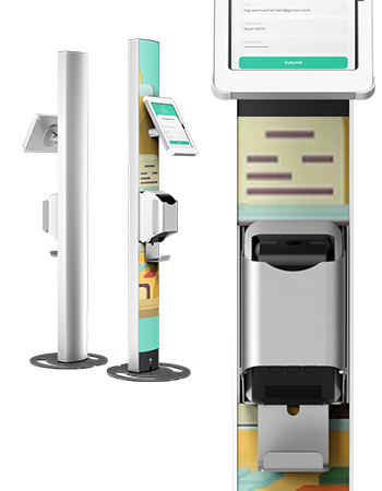 Close-up composite Sprocket T-Print 15 iPad floor stand
