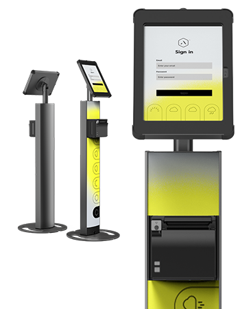 Close composite Sprocket T-Ticket 10 black iPad floor stand