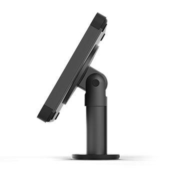 Side view Sprocket Fixed Desk black tablet stand