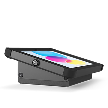 Front view Sprocket Pod black iPad desk stand