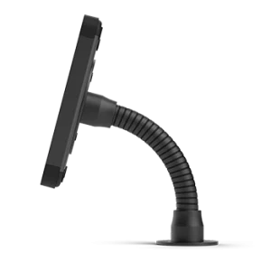 Side view Flex black adjustable tablet desk stand