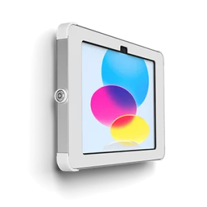 iPad display Sprocket X-Panel flush iPad wall mount white silver