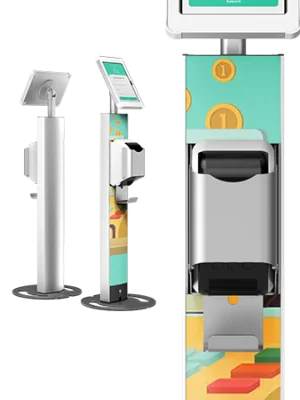 Close-up composite Sprocket T-Print 10 iPad floor stand