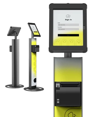 Close composite Sprocket T-Ticket 10 black iPad floor stand