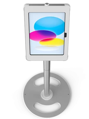 Sprocket X-Floor iPad floor stand top down view white silver Australia