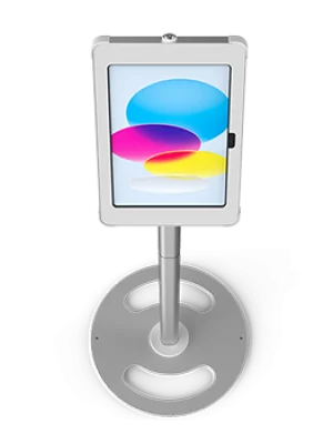 Sprocket X-Floor iPad floor stand top down view white silver Australia